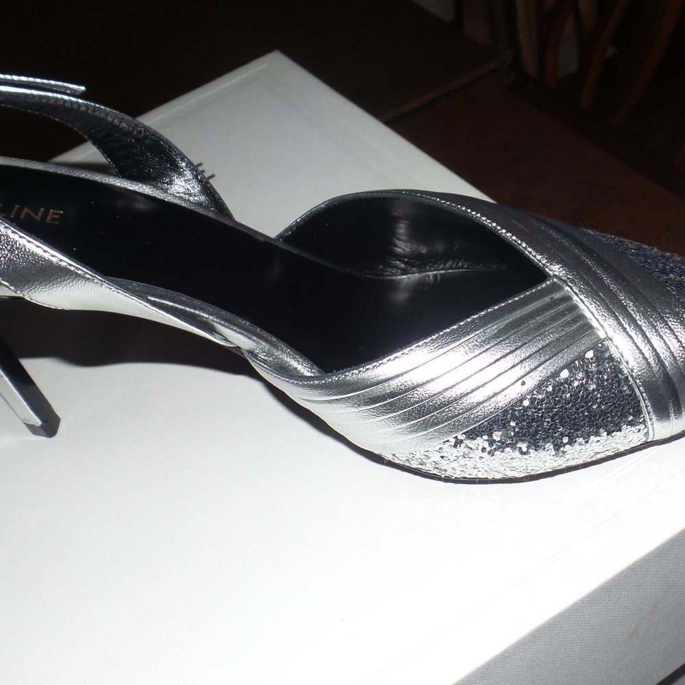 Celine Paris Women Shoe, Silver, Size 36.5 US NWT